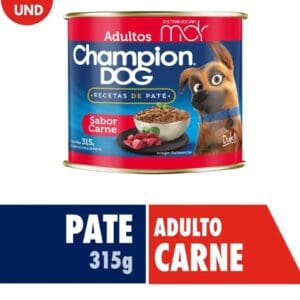 champion dog, pate para perros adulto, sabor carne, 315gr
