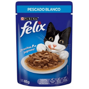 Alimento de Gato Purina Felix Pescado Blanco , 85 gr