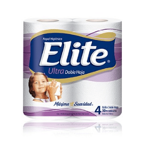 Papel Higiénico 30 mts Elite Ultra doble hoja, 4 rollos